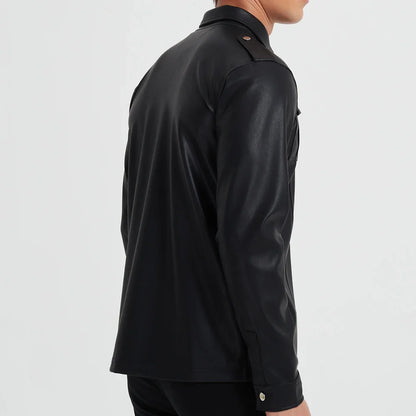 Lervaine® | Leather Long-Sleeve Top