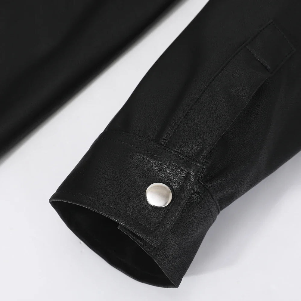 Lervaine® | Leather Long-Sleeve Top