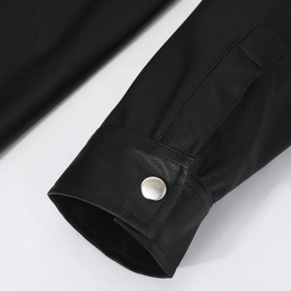 Lervaine® | Leather Long-Sleeve Top