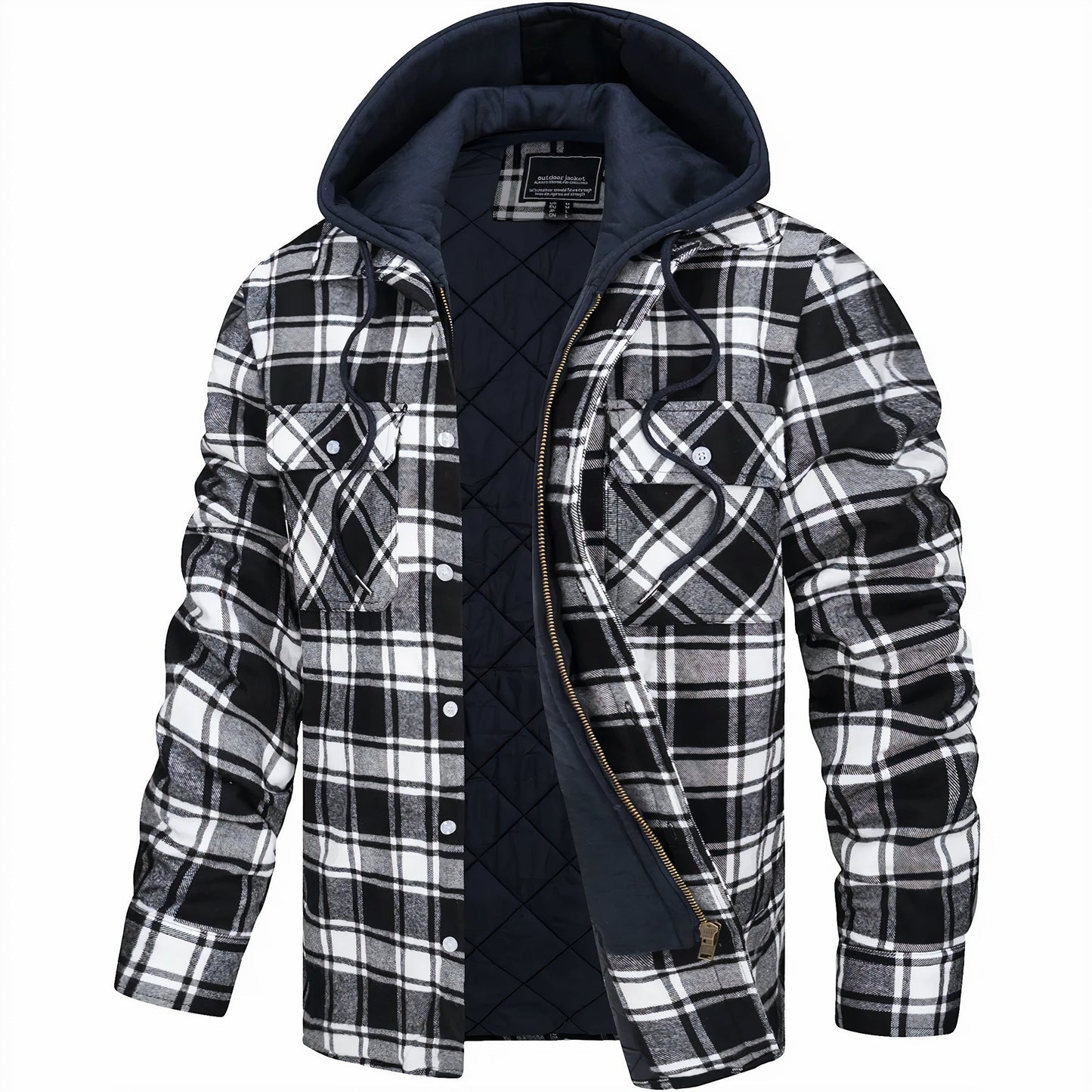 Lervaine® | Checked Zip Jacket